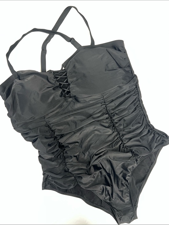 torrid Other - Torrid Women's Plus Size 3 Black Ruched Lace Up One Piece Swimsuit